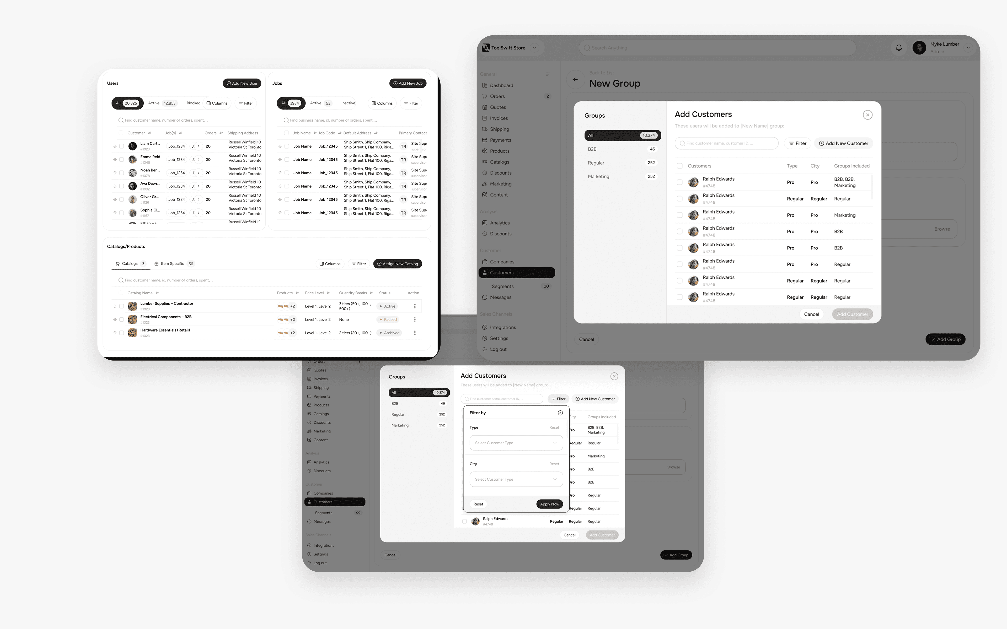 ToolSwift dashboard showing company profile management