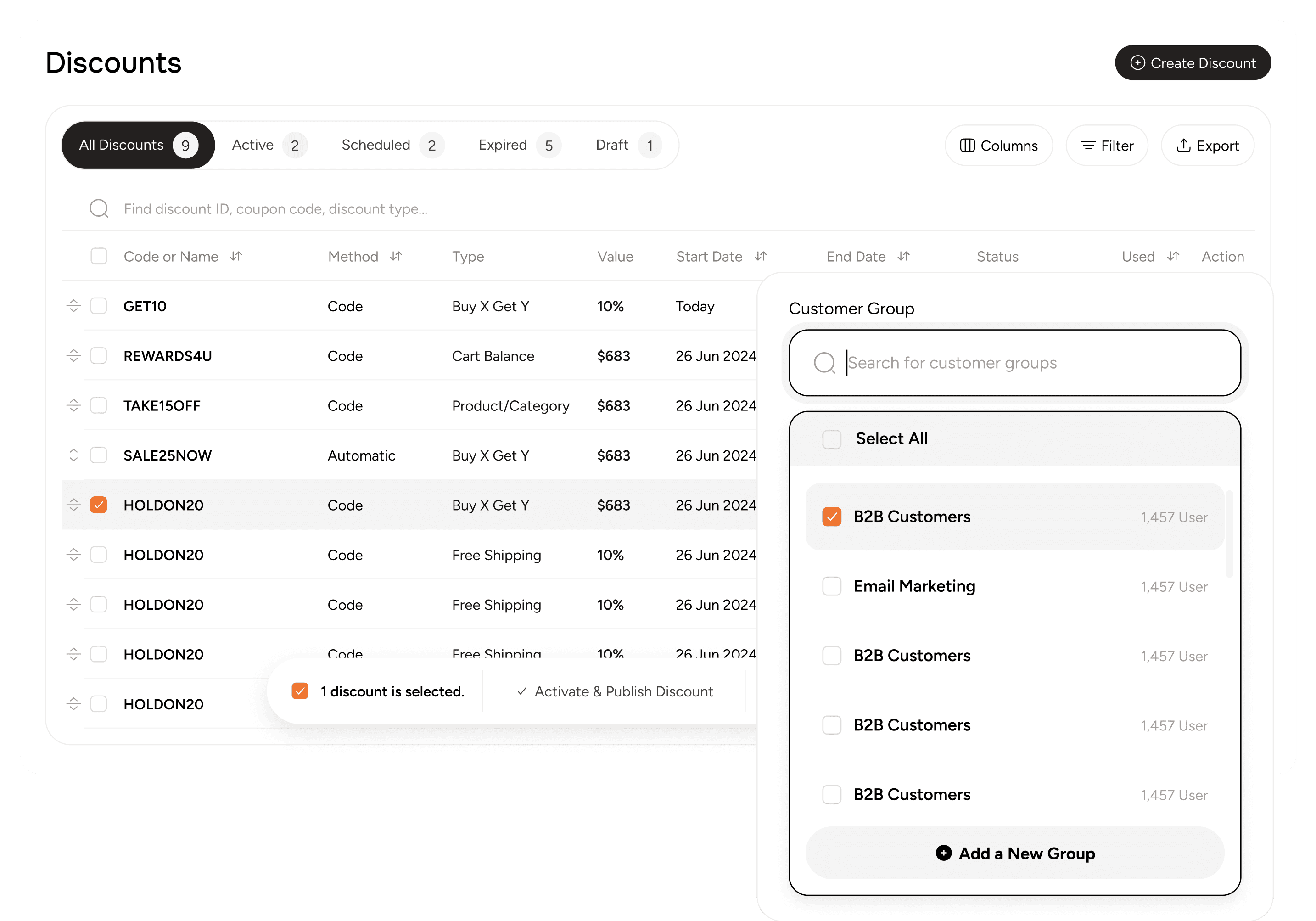 Customize pricing, set up discounts for B2B customers