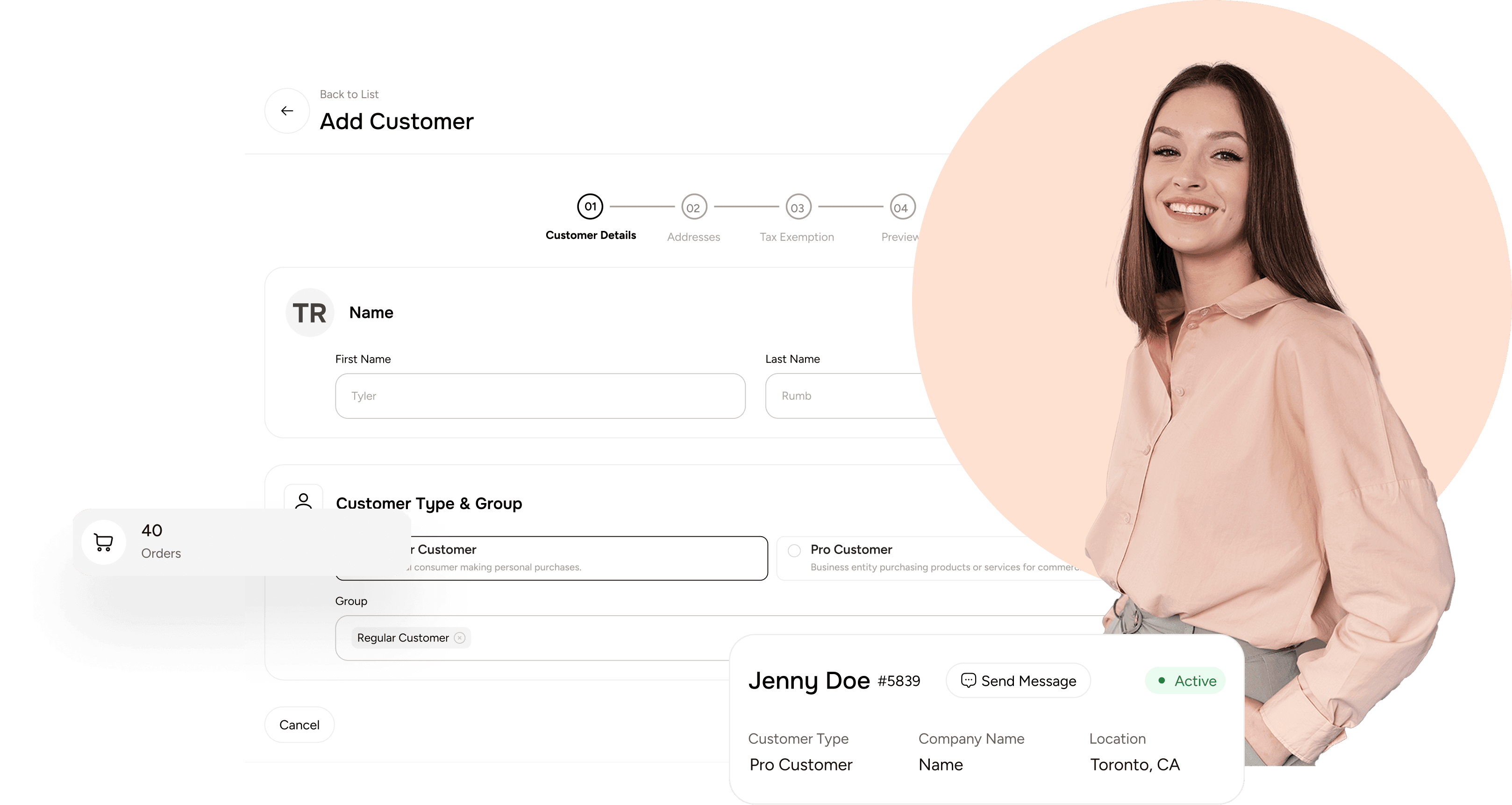 create customer accounts