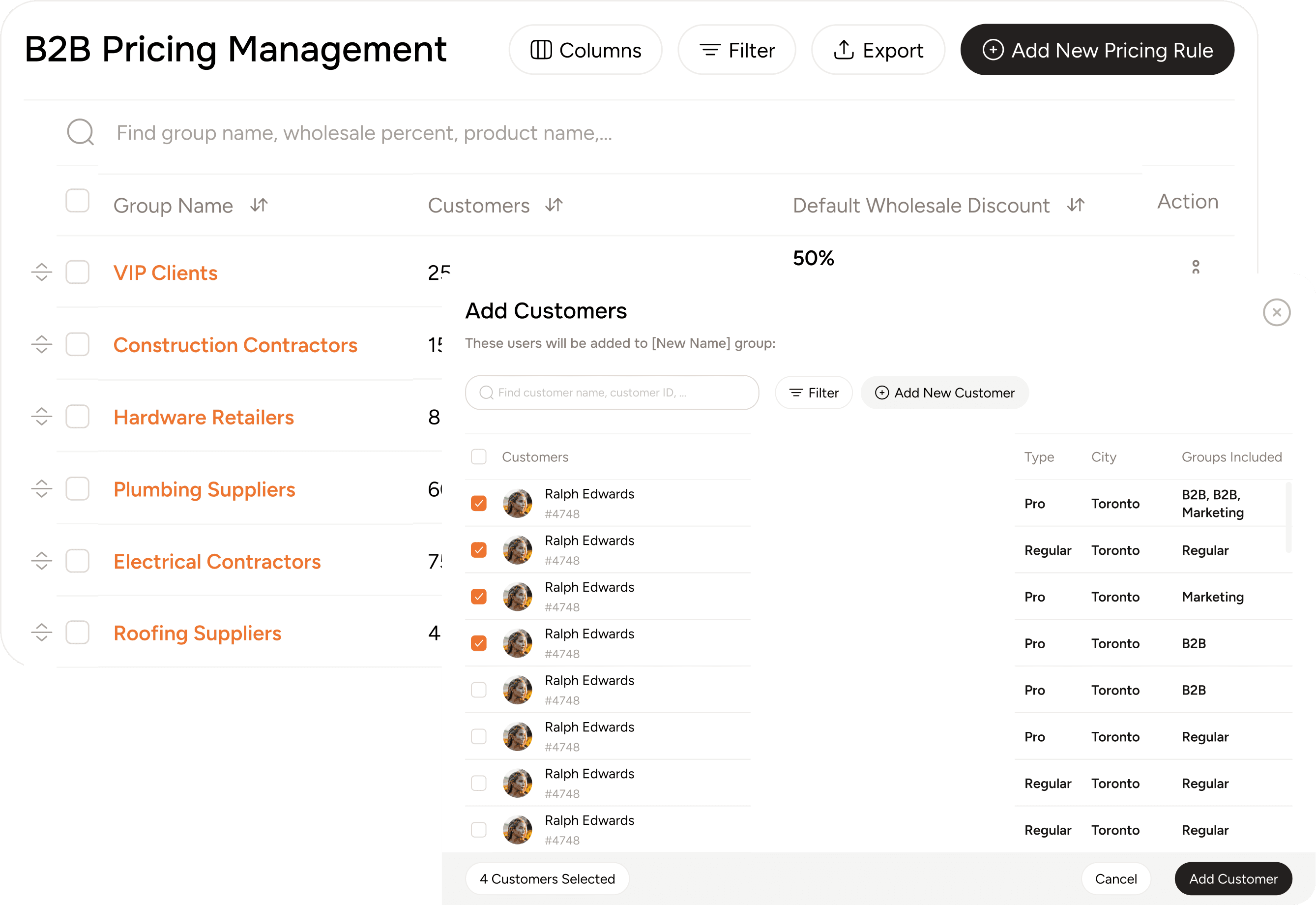 Segment customers into groups and show specific products to specific customer groups