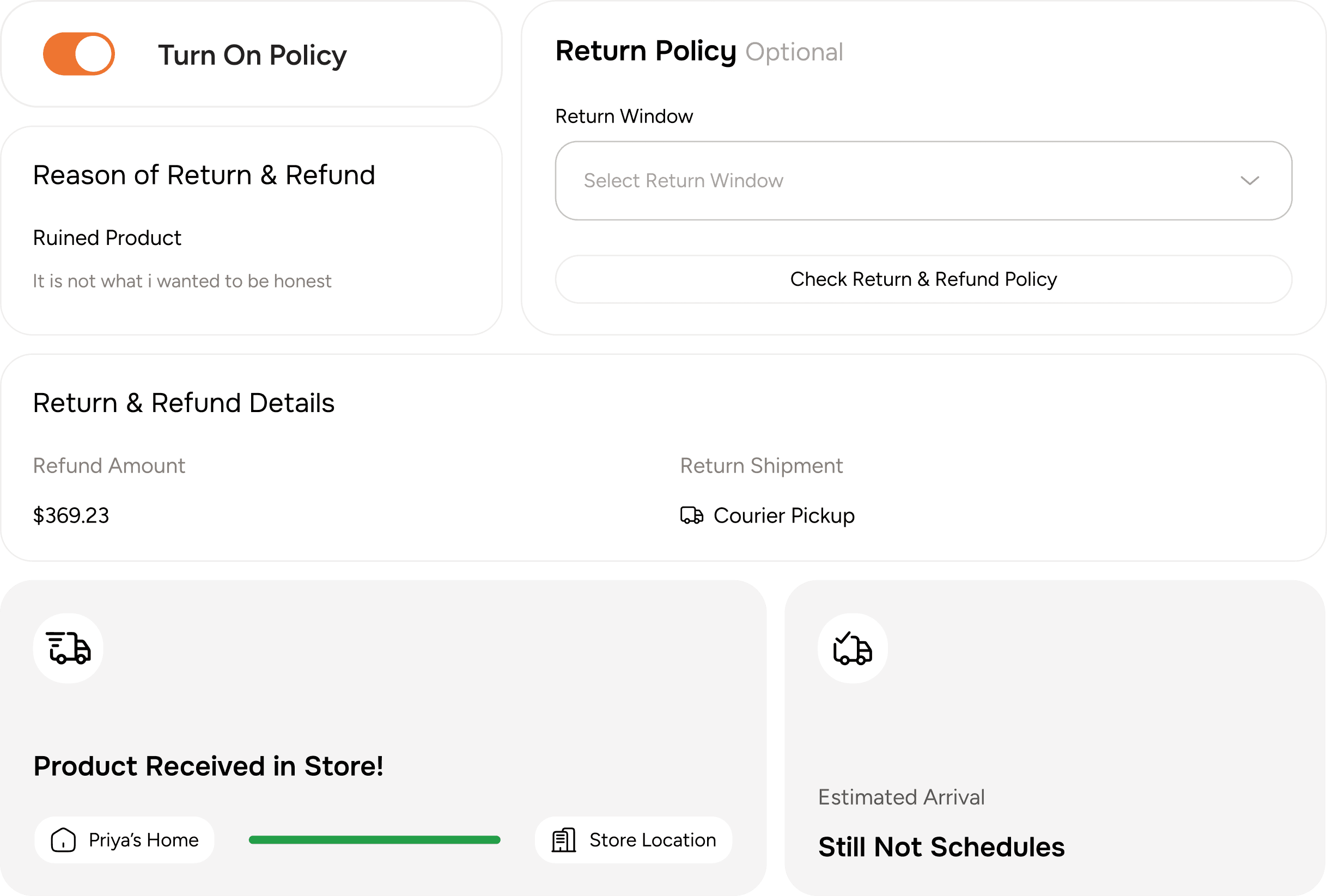 Built-In eCommerce Returns Tools
